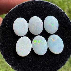 Australian Opal Cabochons Lot - 6.10 carats in Display Box #98